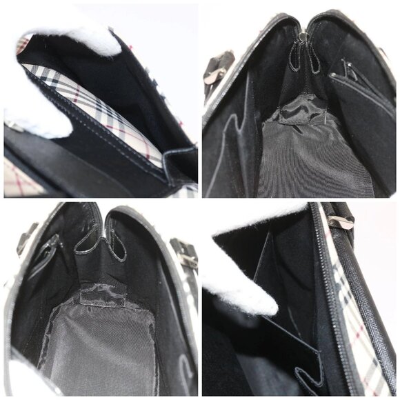 BURBERRY Nova Check Hand Bag Nylon Canvas Beige Auth - Picture 15 of 16